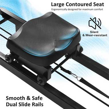 Ergonomic Rowing Machine Seat with Stable Double Side Rails