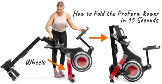How to Fold the ProForm Indoor Rowing Machine in 30 Seconds, Then Roll it for Easy Storage