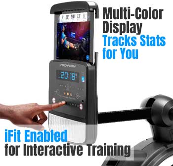 iFit Enabled Rower with Multi-Color Screen and Interactive Workouts