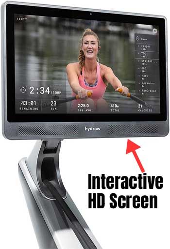 Interactive Screen on Hydrow Indoor Rower