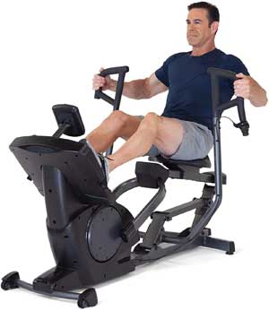 Teeter Elliptical Rowing Machine with Push and Pull Motion