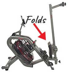 Folding Water Rower Folds Compact for Easier Storage